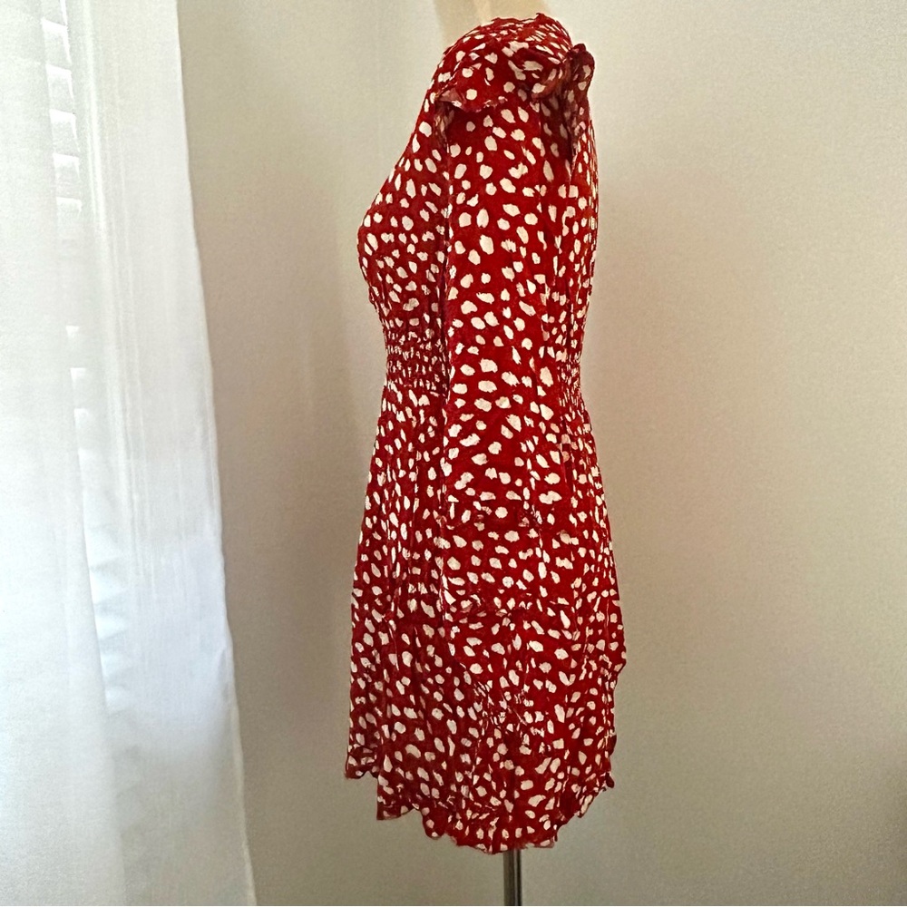 🍒NEW IN BAG Red With White Polka Dots Long Sleeve Dress. Size: Medium - Picture 5 of 12
